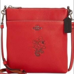 NWT Coach Minnie Mouse Crossbody Red Leather